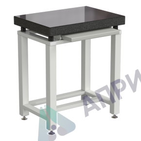 Стол для весов малый 630x450x750 мм с выдвижной полкой, цвет каркаса - белый, гранит