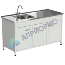 Стол-мойка 1500x600x850 раковина слева, материал мойки - НЕРЖАВЕЮЩАЯ СТАЛЬ