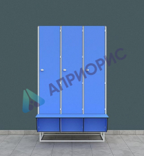 ШКАФ ДЛЯ РАЗДЕВАЛОК ОДНОСЕКЦИОННЫЙ СО СКАМЕЙКОЙ