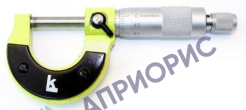 Поверка микрометра торговой марки «Калиброн» с отсчетом по шкалам стебля и барабана и с цифровым отсчетным устройством
