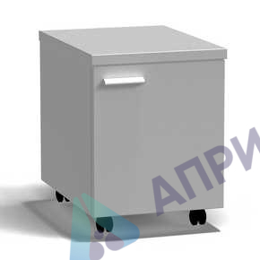 Тумба подкатная дверь правая 400х540х530 мм, низкая, серый металл - СТАЛЬ