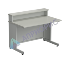 Стол преподавателя с полкой 1200х750х950 в сборе, раб. поверхность - ЛАМИНАТ БЕЛЫЙ