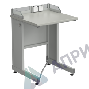 Стол ученический с бортиком и розетками 600х600х840, раб. поверхность - ЛАМИНАТ БЕЛЫЙ
