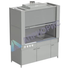 Шкаф вытяжной с коконом из стеклопластика с мойкой из СП и смесителем с электрикой 1800х820х2240 мм, раб. поверхность - МОНОЛИТНЫЙ КЕРАМОГРАНИТ