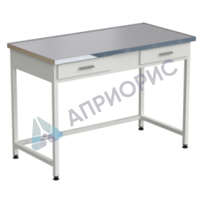 Стол лабораторный с 2 ящиками 1212х610х850 мм, раб. поверхность - МОНОЛИТНЫЙ КЕРАМОГРАНИТ
