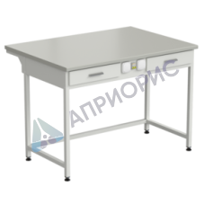Стол лабораторный с 2-мя ящиками и электрикой 1200х850х850 мм, раб. поверхность - ЛАМИНАТ СЕРЫЙ