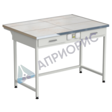 Стол лабораторный с 2-мя ящиками и электрикой 1212х850х850 мм, раб. поверхность - КЕРАМИКА