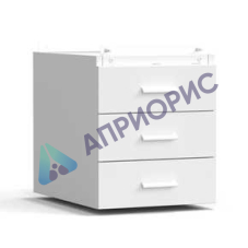 Тумба подвесная 3 ящика 400х540х465 мм, низкая, белый металл - СТАЛЬ