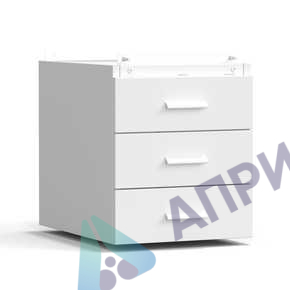 Тумба подвесная 3 ящика 400х540х465 мм, низкая, белый металл - СТАЛЬ