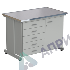 Стол-тумба 1 дверь (правая) + 5 ящиков 1212х750х900, МОНОЛИТНЫЙ КЕРАМОГРАНИТ