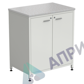 Шкаф-тумба белая 2 двери 910х615х1060 мм, раб. поверхность - ЛАМИНАТ БЕЛЫЙ