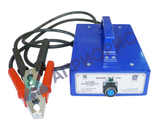 Адаптер - Преобразователь 12/24 В морозостойкий с сильноточными проводами длиной 1 м и с «крокодилами»