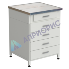 Тумба 5 ящиков 610х610х850, верхний ящик - роликовые направляющие, нижние ящики - направляющие полного выдвижения, КЕРАМИКА