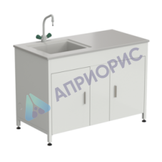 Стол-мойка 1200х600х850 мм, с одной раковиной смеситель tof, материал раковины - DURCON