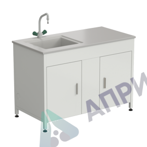 Стол-мойка 1200х600х850 мм, с одной раковиной смеситель tof, материал раковины - DURCON