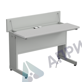 Стол ученический с откидной крышкой и розетками 1200*600*950, раб. поверхность - ЛАМИНАТ БЕЛЫЙ