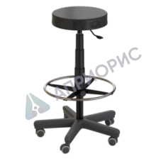 Табурет лабораторный на роликах (высота 620-760 мм) (кожзам)