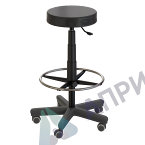 Табурет лабораторный на роликах (высота 620-760 мм) (кожзам)