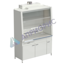 Шкаф вытяжной с подводом воды с ВЗБ светильником 1520х750х2160 мм, раб. поверхность - КЕРАМИКА