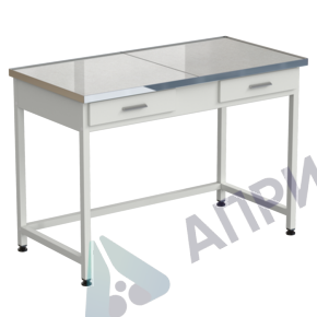 Стол лабораторный с 2 ящиками 1212х610х850 мм, раб. поверхность - КЕРАМОГРАНИТ