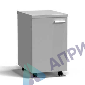 Тумба подкатная дверь левая 400х540х820 мм, высокая, белый металл - СТАЛЬ