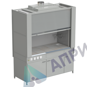 Шкаф вытяжной с коконом из стеклопластика с водой с электрикой 1800х820х2240 мм, раб. поверхность - КЕРАМИКА