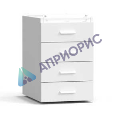 Тумба подвесная 4 ящика 400х540х610 мм, средняя, белый металл - СТАЛЬ