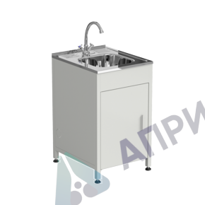 Стол-мойка одинарная 500х600х850 мм, материал раковины - НЕРЖАВЕЮЩАЯ СТАЛЬ