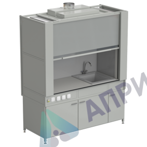 Шкаф вытяжной с коконом из стеклопластика с мойкой из СП и смесителем с электрикой 1800х820х2240 мм, раб. поверхность - LABGRADE