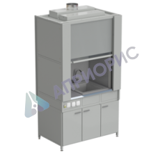 Шкаф вытяжной с коконом из стеклопластика с мойкой из СП и смесителем с электрикой 1200х820х2240 мм, раб.поверхость - МОНОЛИТНЫЙ КЕРАМОГРАНИТ