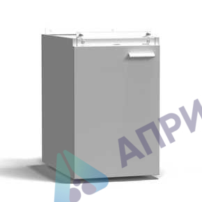 Тумба подвесная дверь левая 400х540х610 мм, средняя, серый металл - СТАЛЬ