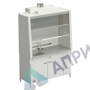 Шкаф вытяжной с одной мойкой из D без электрики 1520х750х2160 мм, раб. поверхность - DURCON