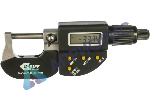Поверка микрометра торговой марки «GRIFF» с отсчетом по шкалам стебля и барабана и с цифровым отсчетным устройством