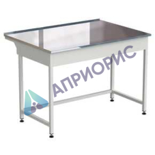 Стол лабораторный упрощенный 1200х850х850 мм, раб. поверхность - НЕРЖАВЕЮЩАЯ СТАЛЬ