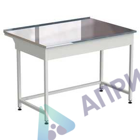 Стол лабораторный упрощенный 1200х850х850 мм, раб. поверхность - НЕРЖАВЕЮЩАЯ СТАЛЬ