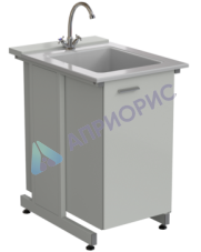 Мойка одинарная 550х790х900 мм, (глубина раковины 280 мм, кран), раб. поверхность - СТЕКЛОПЛАСТИК