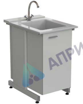 Мойка одинарная 550х790х900 мм, (глубина раковины 280 мм, кран), раб. поверхность - СТЕКЛОПЛАСТИК