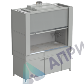 Шкаф вытяжной с коконом из стеклопластика с водой с ВЗБ светильником 1800х820х2240 мм, раб. поверхность - КЕРАМИКА