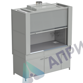 Шкаф вытяжной с коконом из стеклопластика с водой с ВЗБ светильником 1800х820х2240 мм, раб. поверхность - МОНОЛИТНЫЙ КЕРАМОГРАНИТ