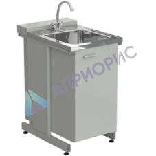 Мойка одинарная 500х750х900 мм, (глубина раковины 140 мм), раб. поверхность - НЕРЖАВЕЮЩАЯ СТАЛЬ