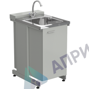 Мойка одинарная 500х750х900 мм, (глубина раковины 140 мм), раб. поверхность - НЕРЖАВЕЮЩАЯ СТАЛЬ