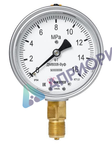 Поверка манометров, вакуумметров, мановакуумметров показывающих виброустойчивых ДМ 8008-ВУф IP, ДВ 8008-ВУф IP, ДА 8008-ВУф IP