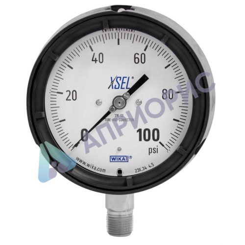 Поверка манометров с трубкой Бурдона, нержавеющая сталь модели 232.34, 233.34