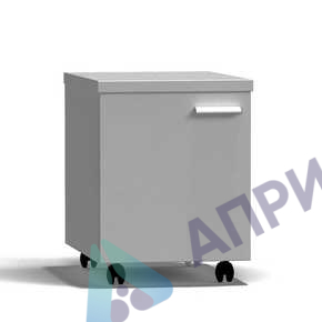 Тумба подкатная дверь левая 400х540х670 мм, средняя, белый металл - СТАЛЬ