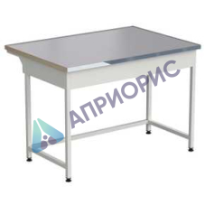 Стол лабораторный упрощенный 1212х850х850 мм, раб. поверхность - МОНОЛИТНЫЙ КЕРАМОГРАНИТ