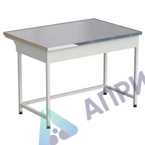 Стол лабораторный упрощенный 1212х850х850 мм, раб. поверхность - МОНОЛИТНЫЙ КЕРАМОГРАНИТ