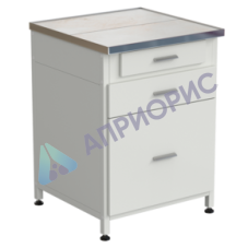 Тумба 3 ящика 610х610х850, верхний ящик - роликовые направляющие, нижние ящики - направляющие полного выдвижения, КЕРАМИКА