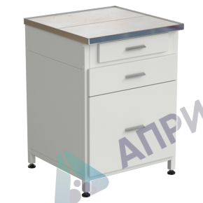 Тумба 3 ящика 610х610х850, верхний ящик - роликовые направляющие, нижние ящики - направляющие полного выдвижения, КЕРАМИКА