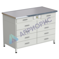 Стол-тумба с электрикой (2 ящика + 4 ящика + 4 ящика) 1212x610x850 мм, раб. поверхность - МОНОЛИТНЫЙ КЕРАМОГРАНИТ