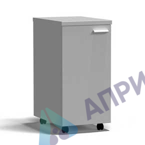 Тумба подкатная дверь левая 400х540х820 мм, высокая, серый металл - СТАЛЬ